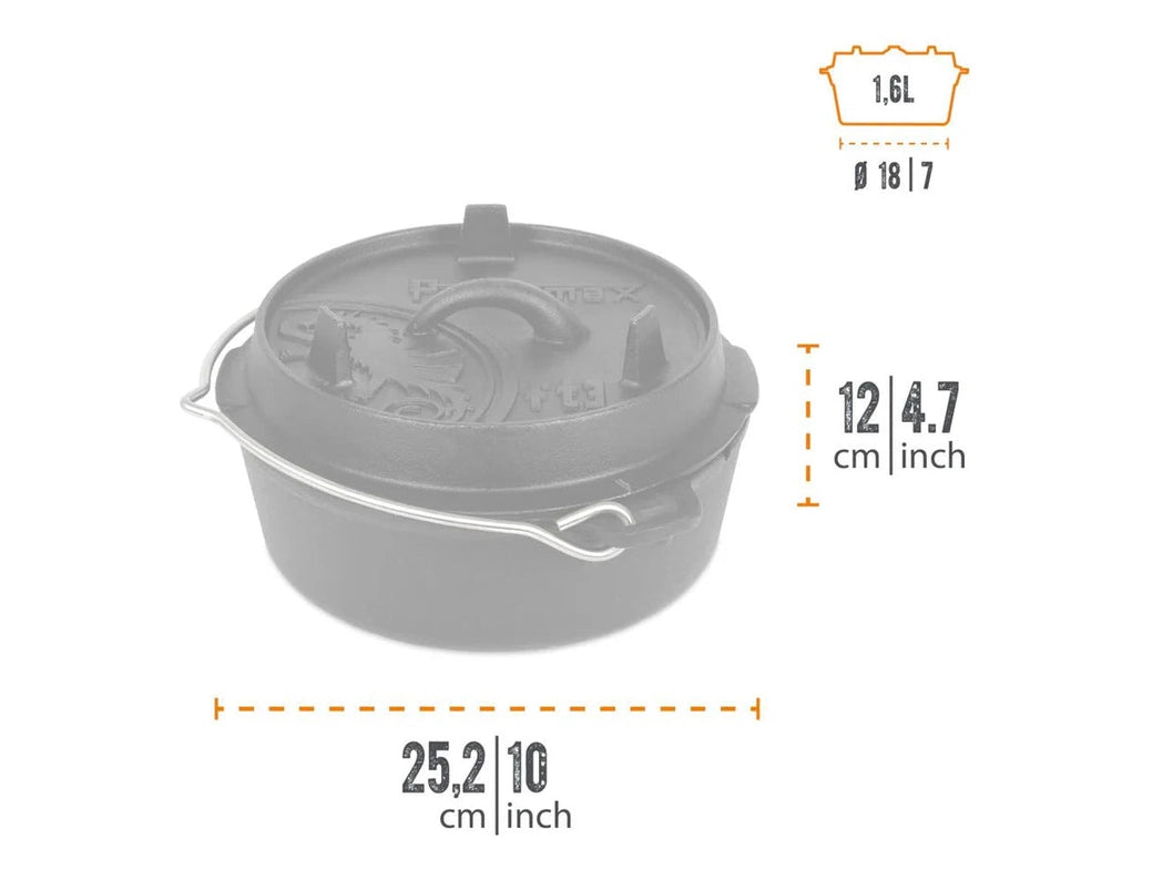 Feuertopf Dutch Oven FT 3 1,6 L planer Boden