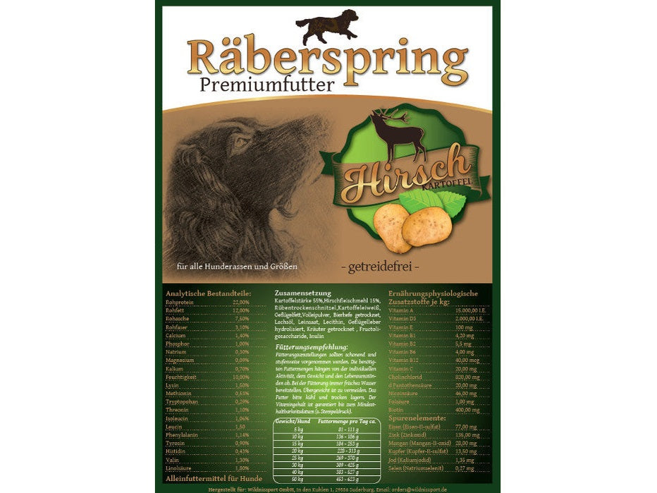 Premiumfutter portofrei Hundefutter Hirsch 14kg - getreidefrei