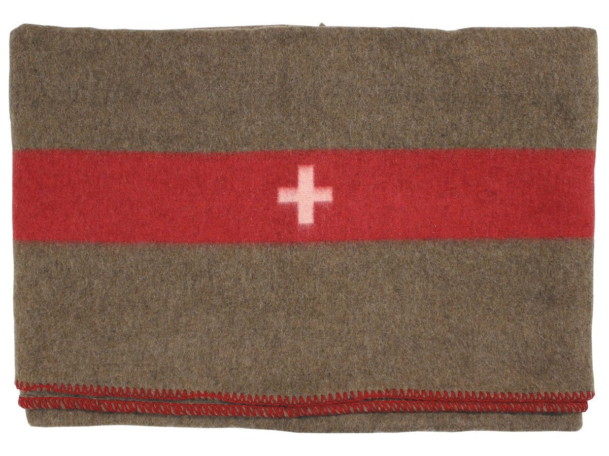 Schweizer Wolldecke, braun, ca. 200 x 150 cm