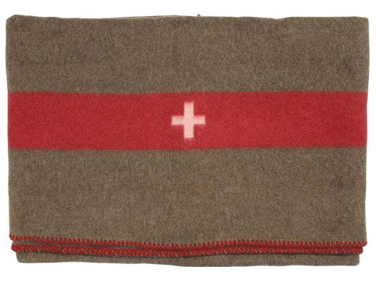 Schweizer Wolldecke, braun, ca. 200 x 150 cm